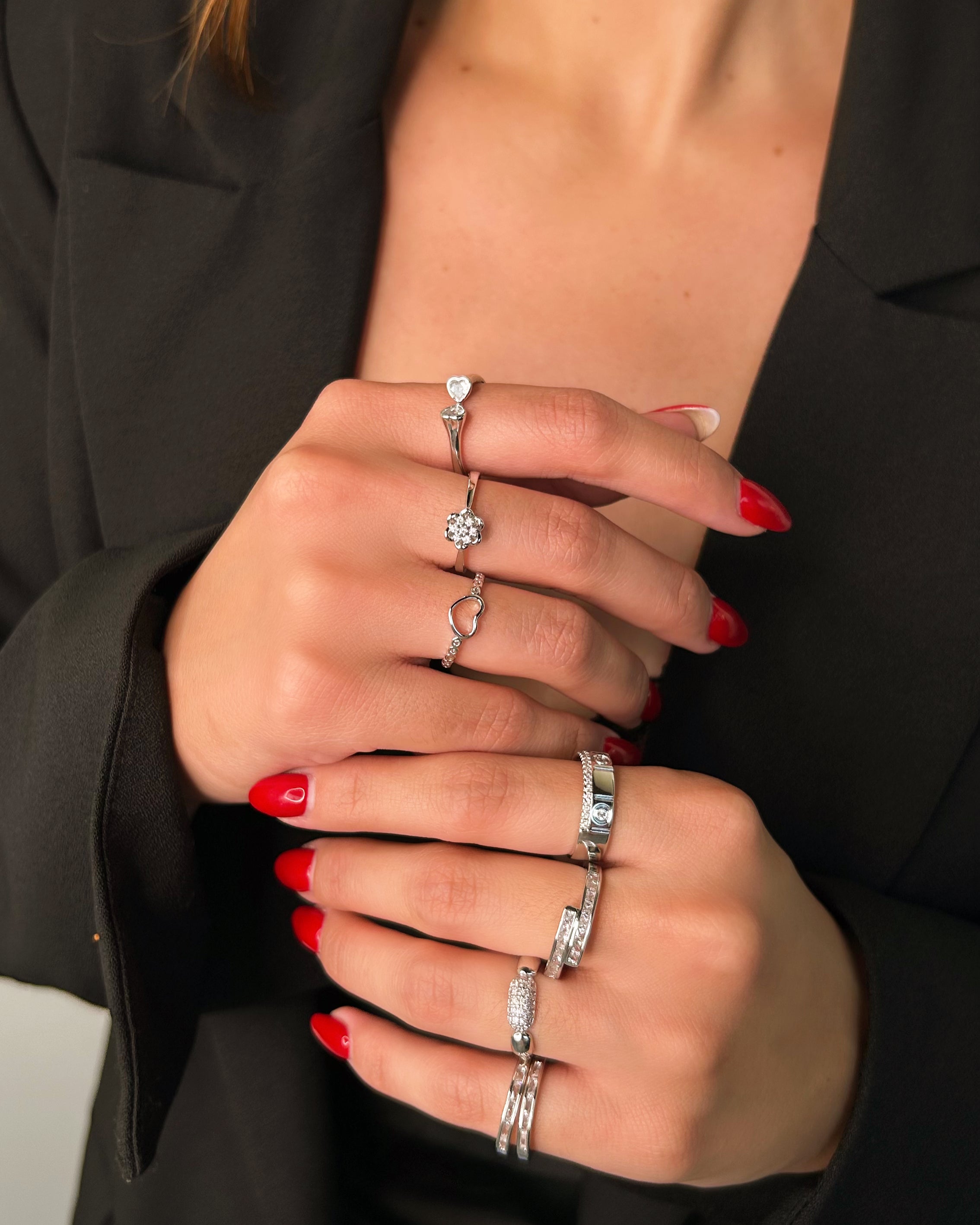 Anel Dubai Banho Ródio Premium