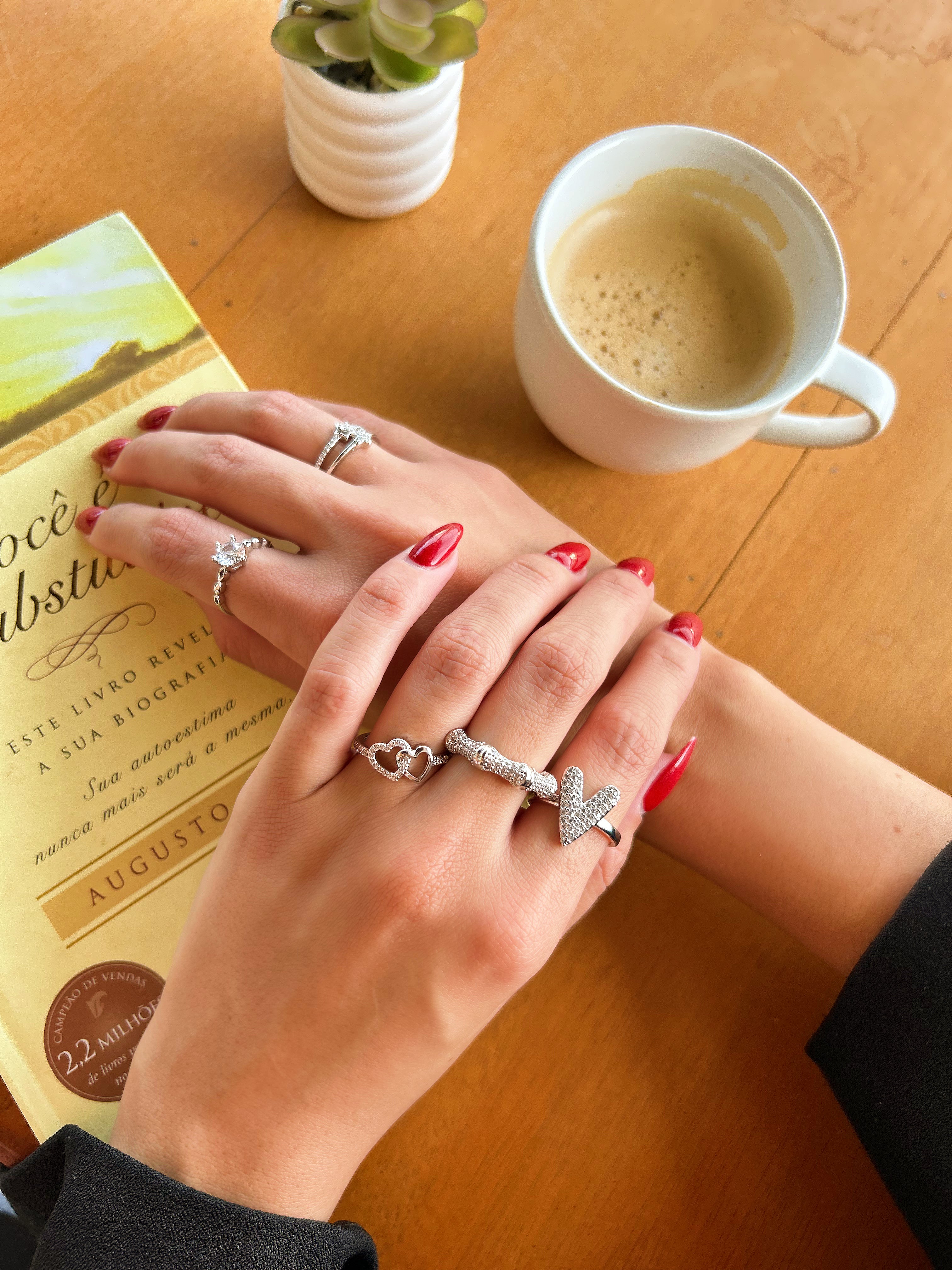 Anel Tóquio Banho Ródio Premium