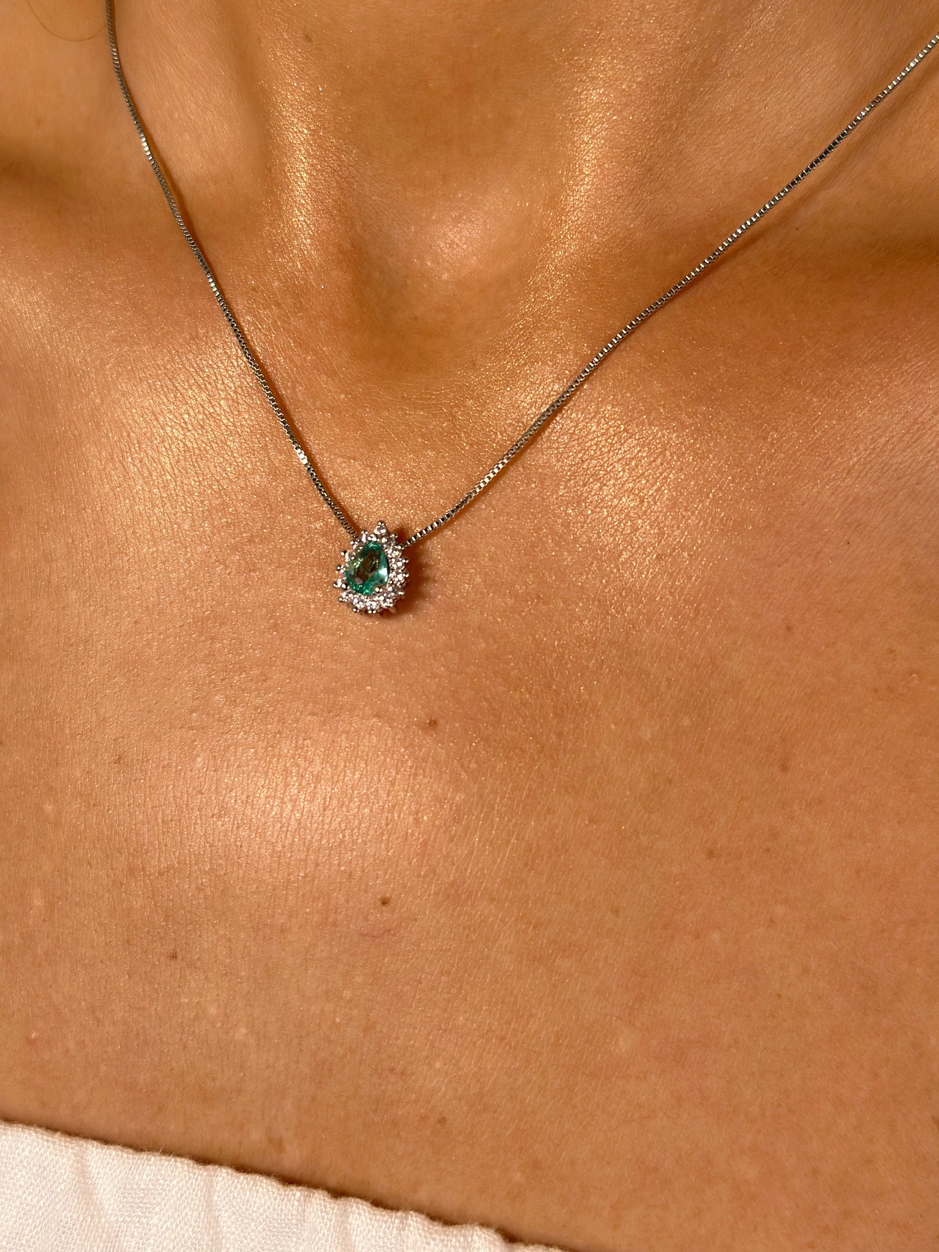 Conjunto Gota Zircônia Verde