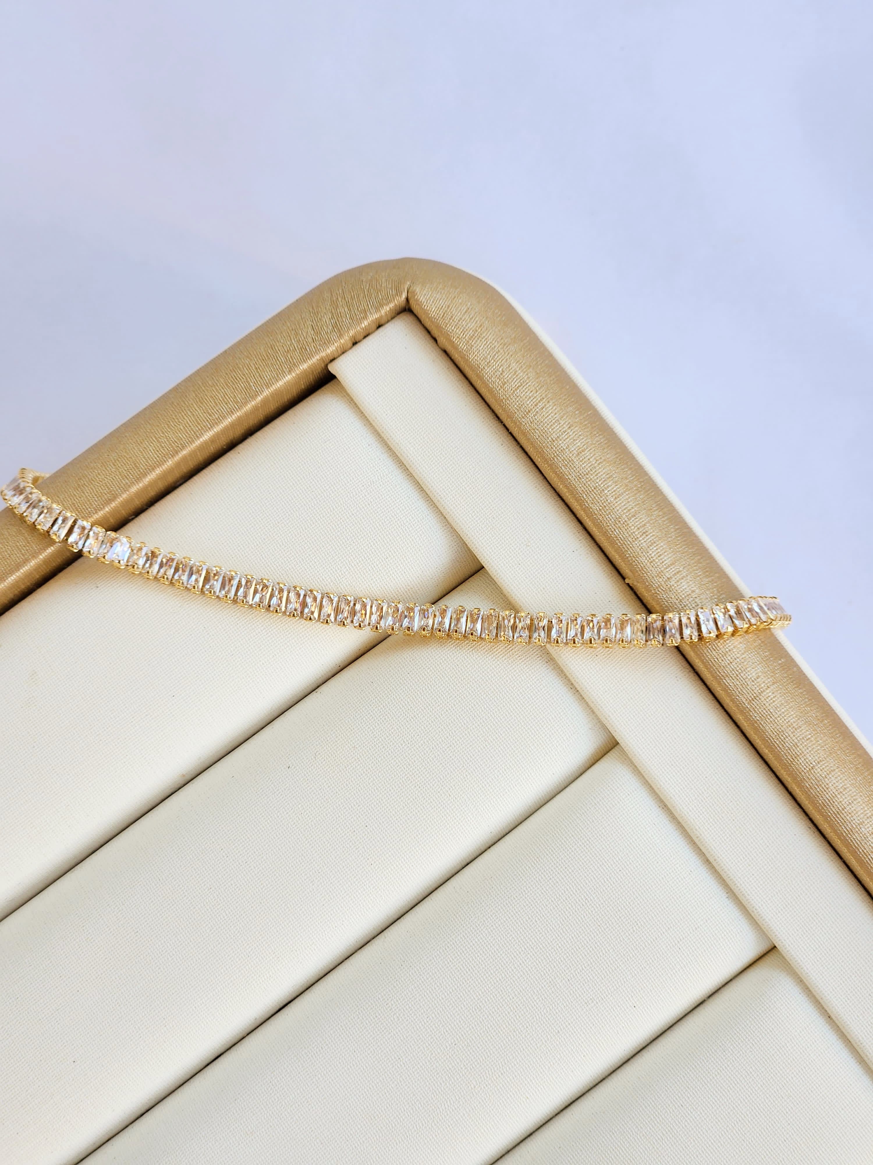 Pulseira Baguete em Banho Ouro