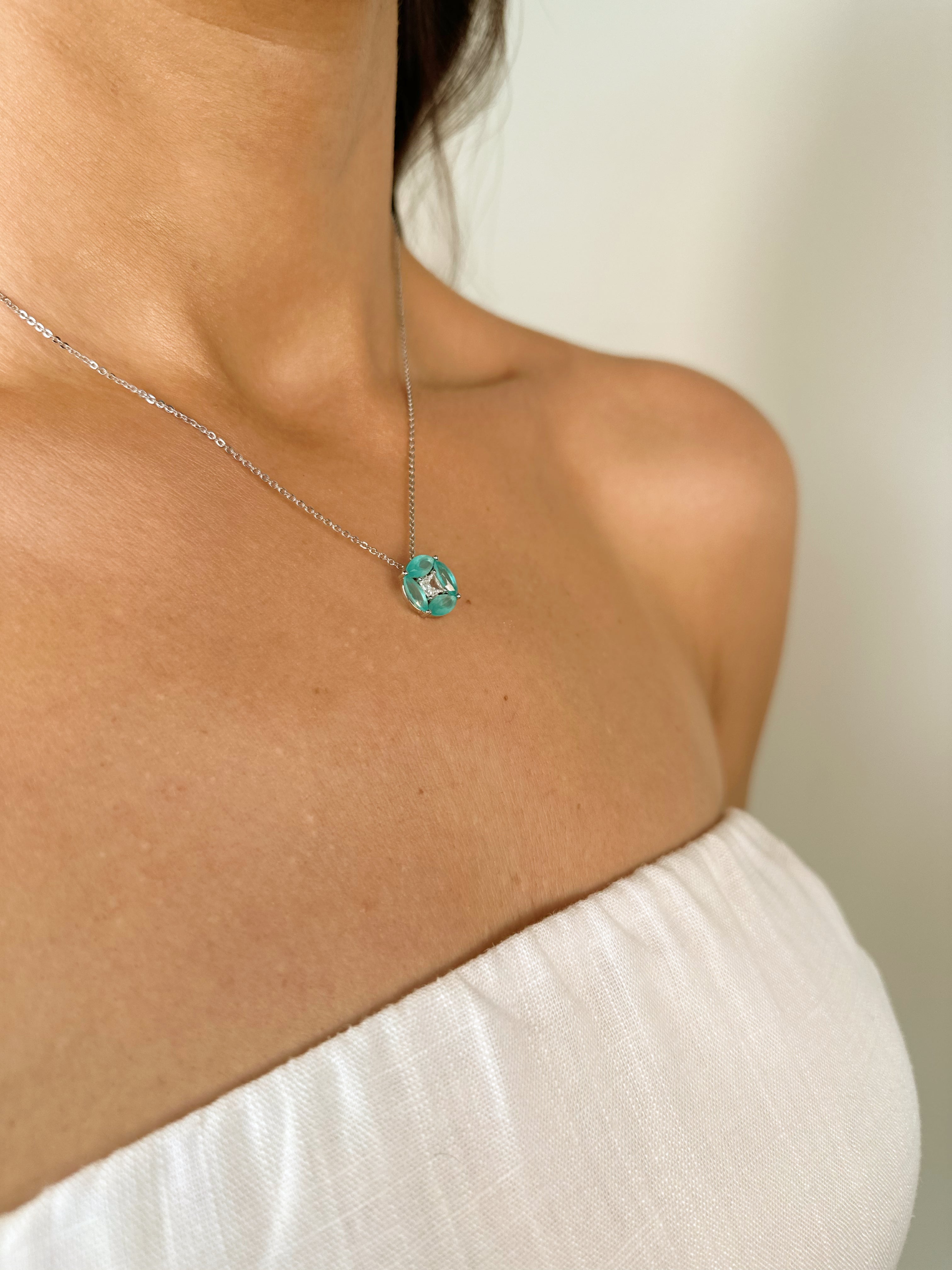 Conjunto Circulo Zircônia Verde Claro