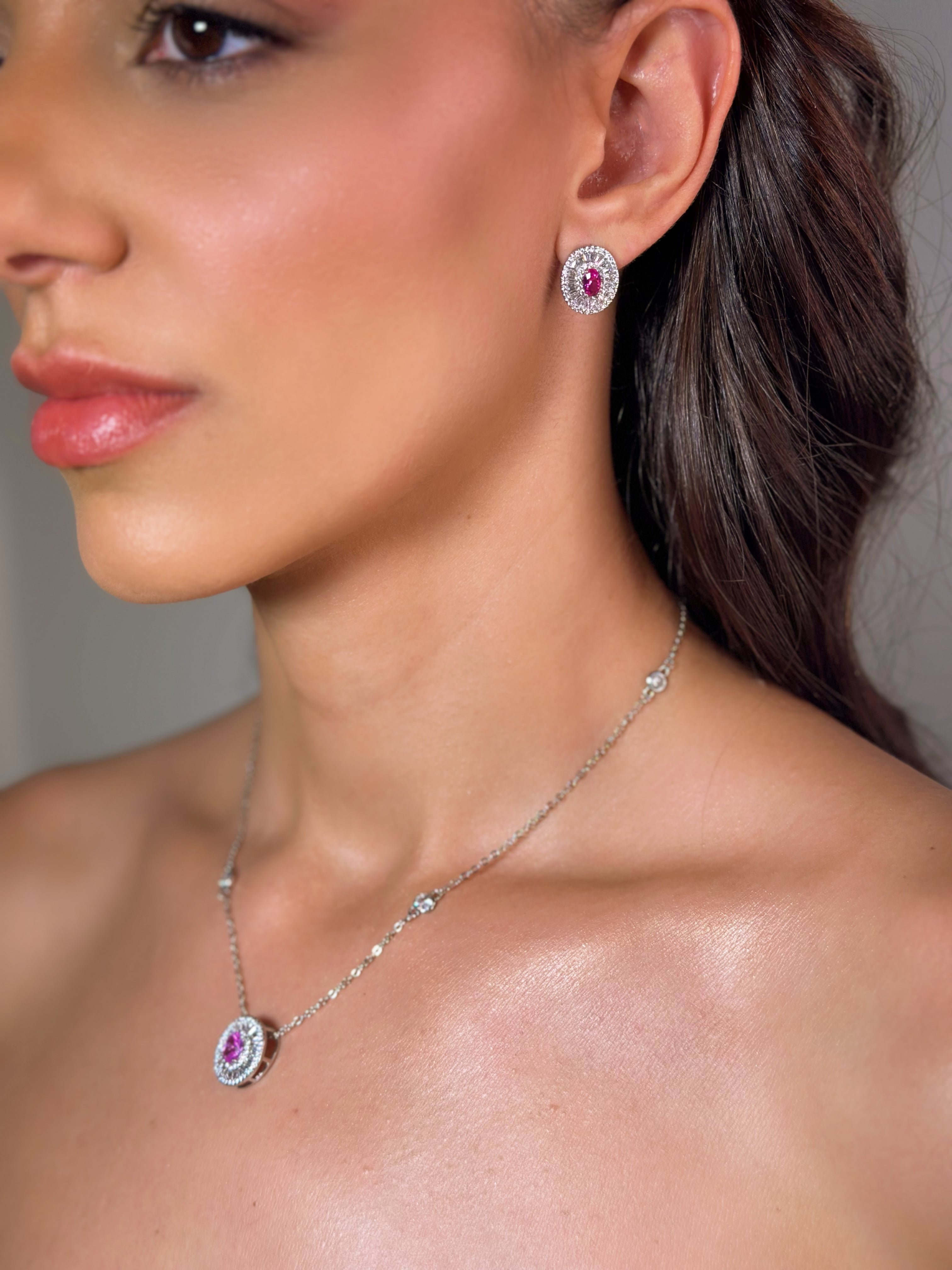 Conjunto Zircônia Rosa