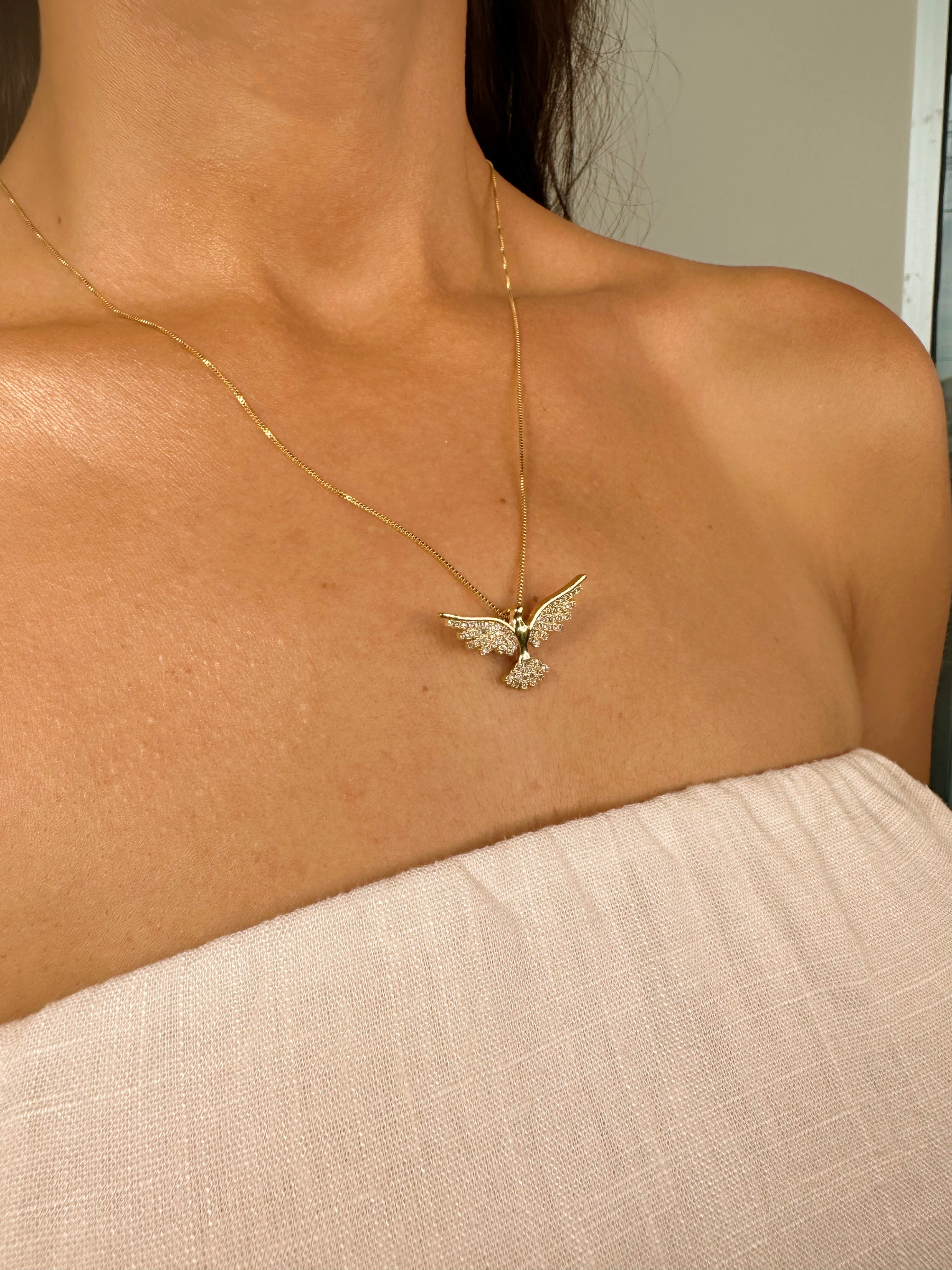 Colar Espírito Santo Cravejado Dourado