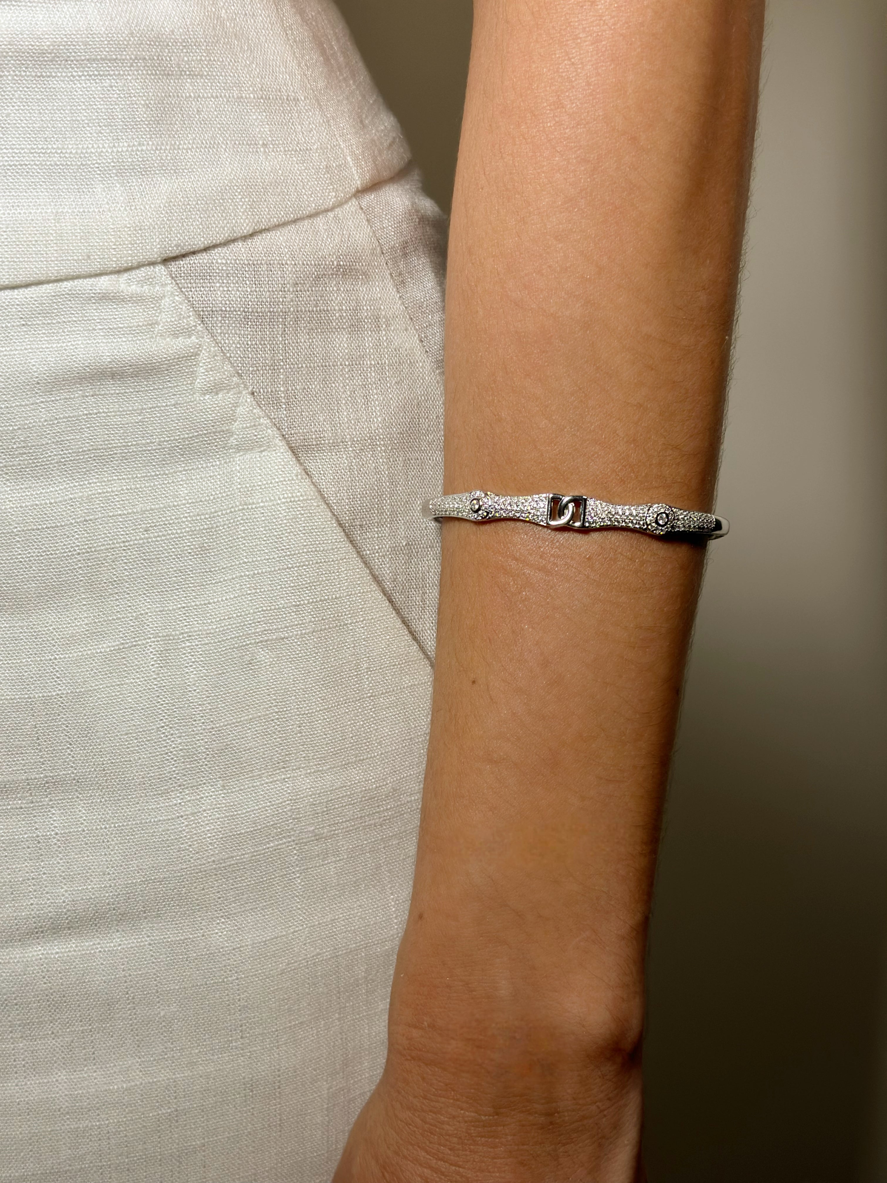 Pulseira Bracelete Premium Banho Ródio