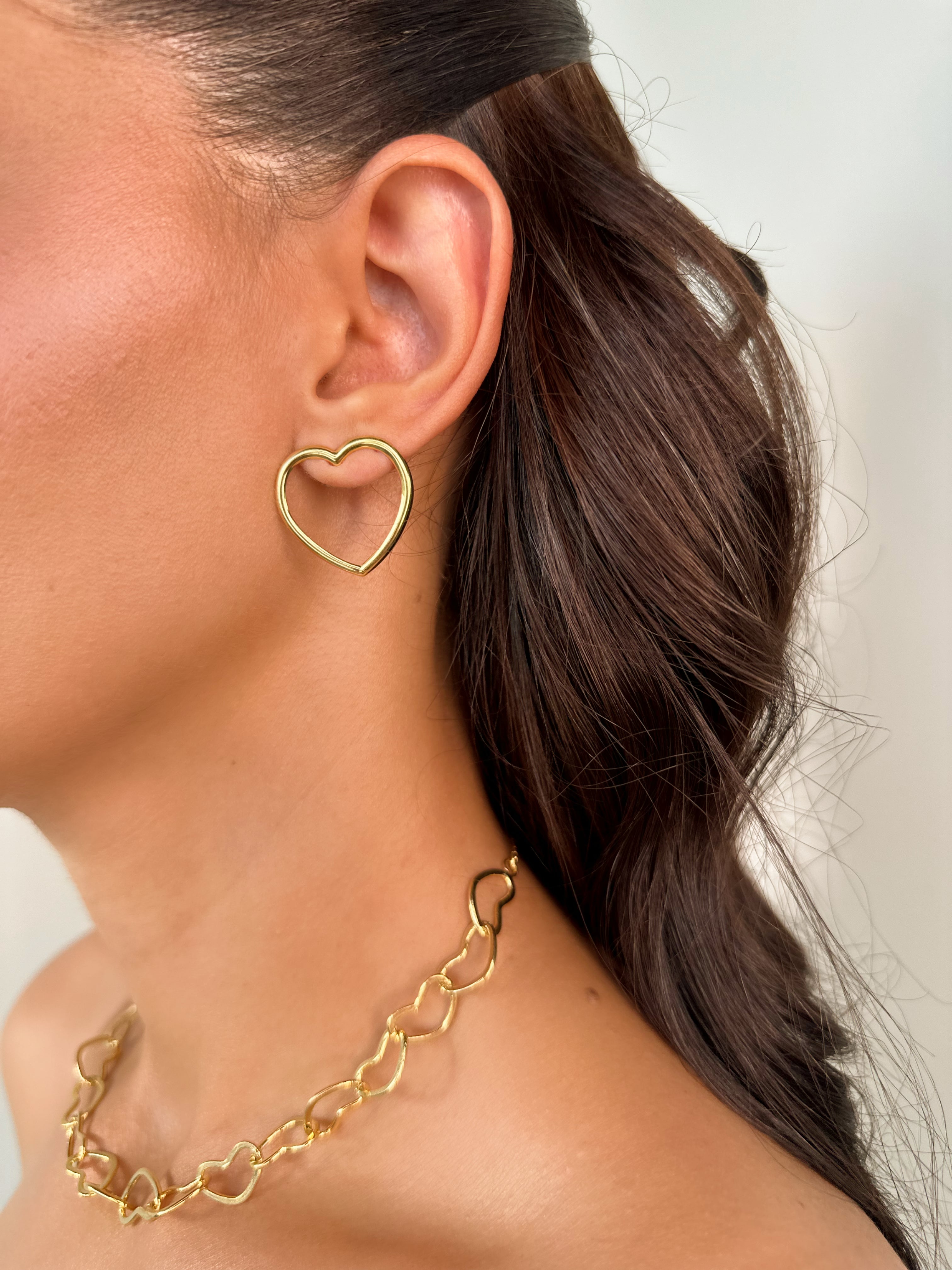 Colar Elos Corações Dourado