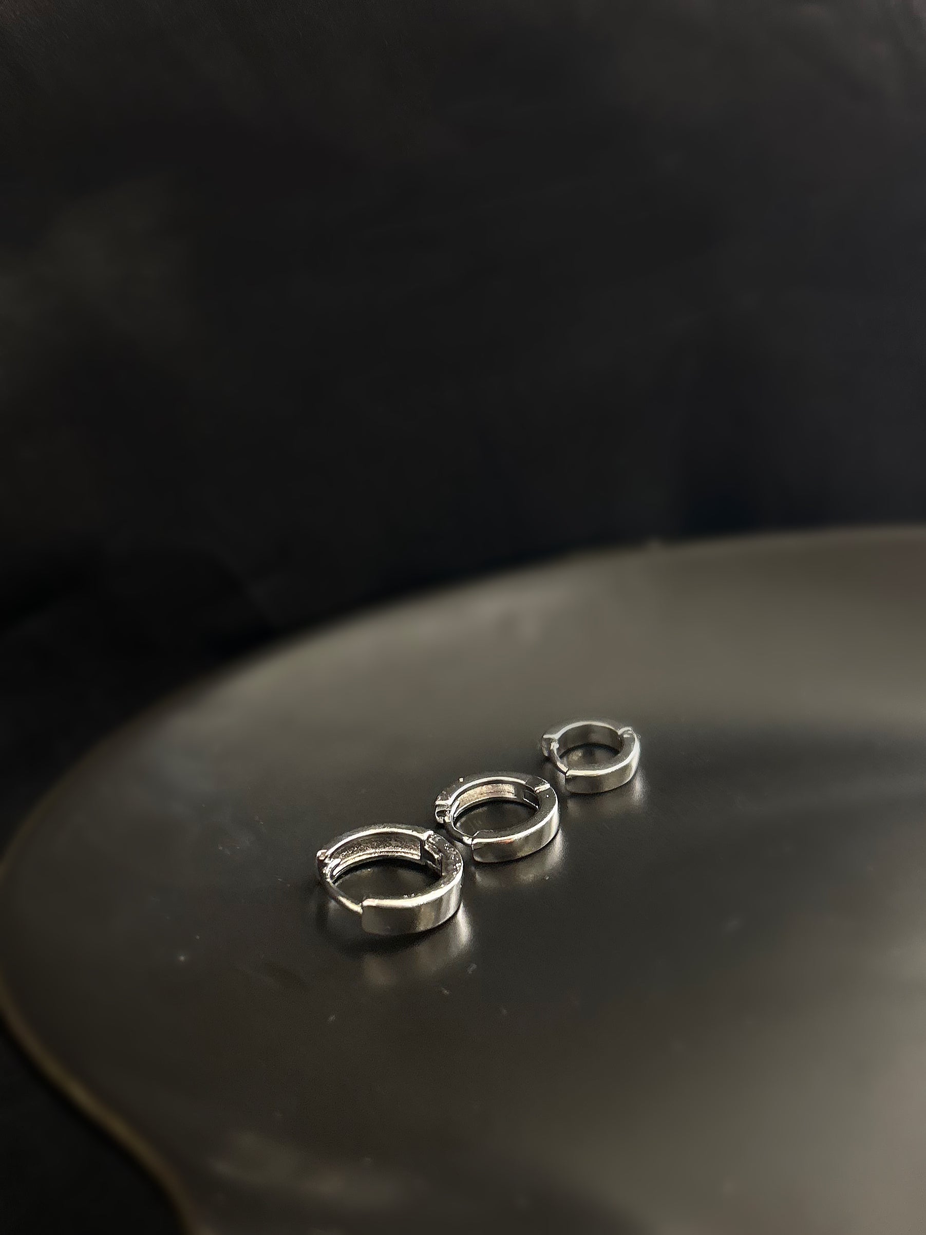 Trio De Argolas Lisas Banho Ródio