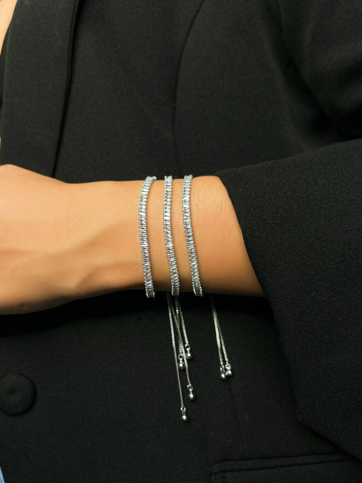 Pulseira Baguete em Ródio