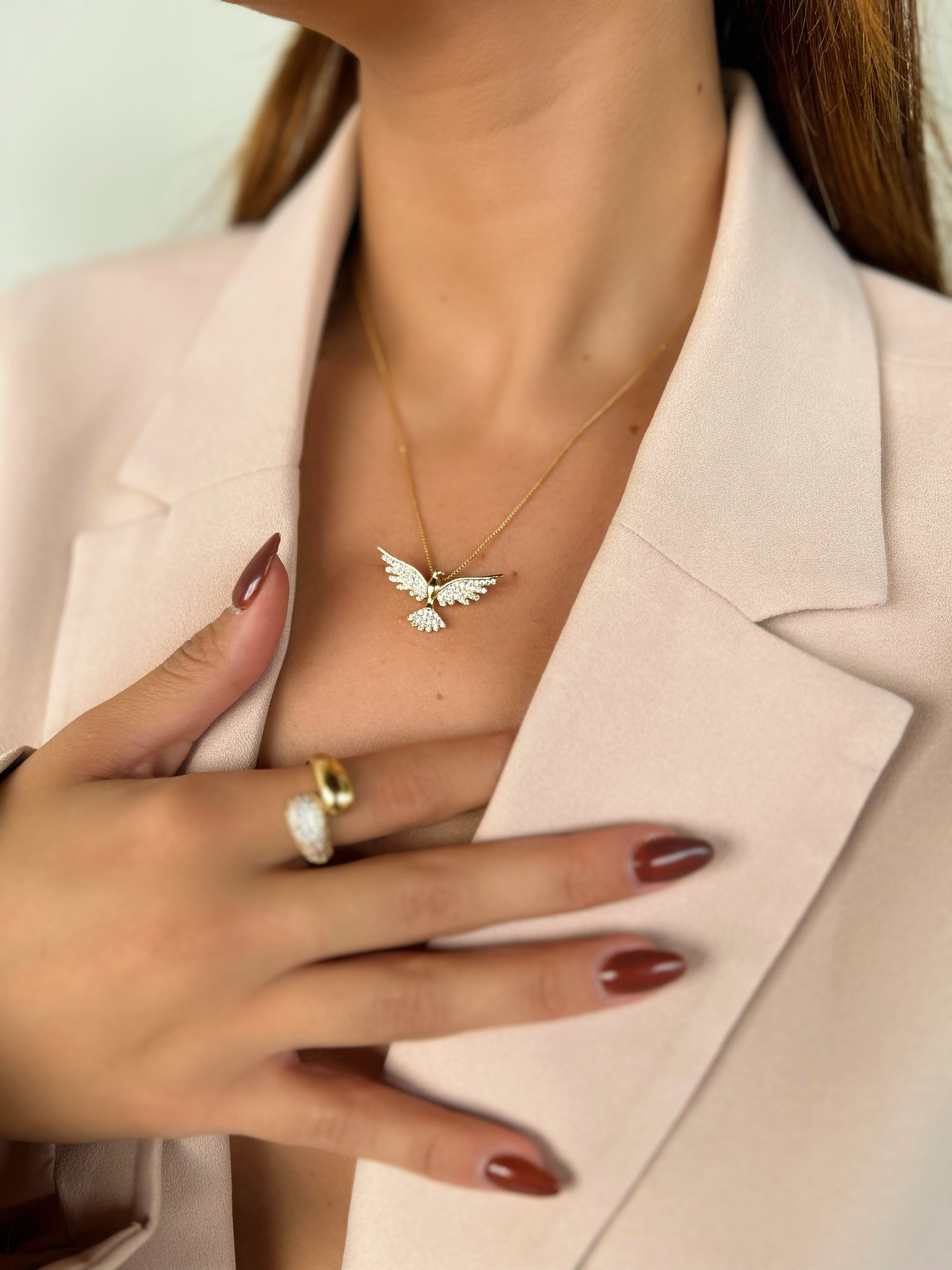 Colar Espírito Santo Cravejado Dourado