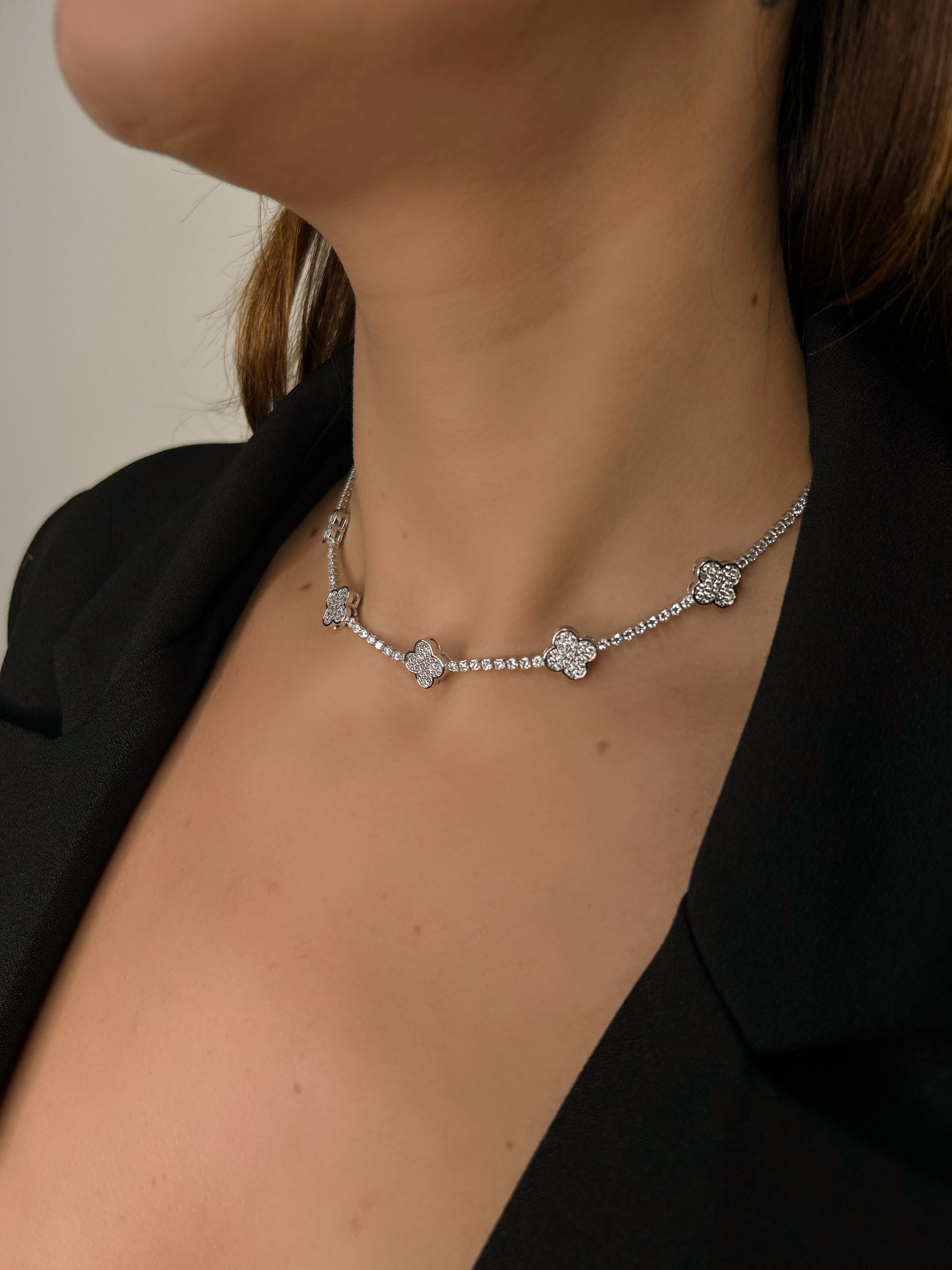 Colar Inspiração Ródio com Borda