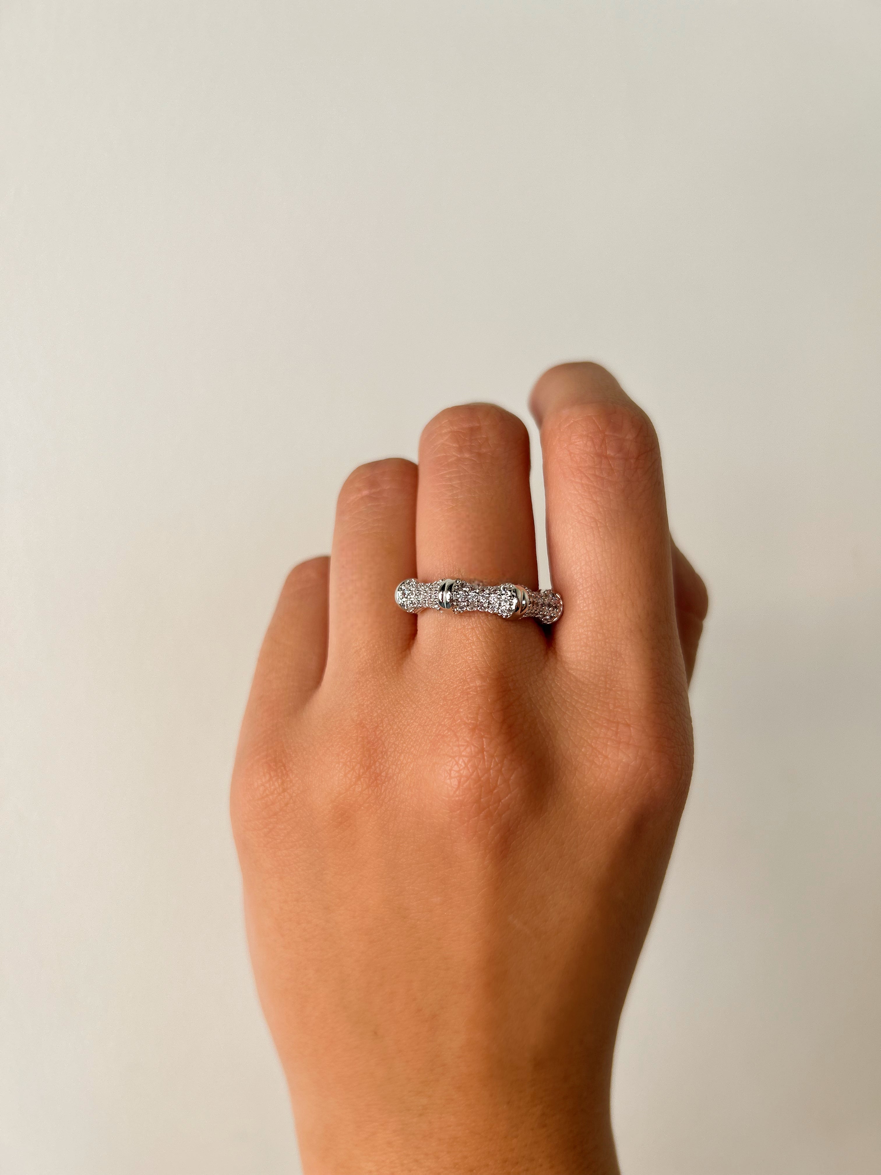 Anel Tóquio Banho Ródio Premium