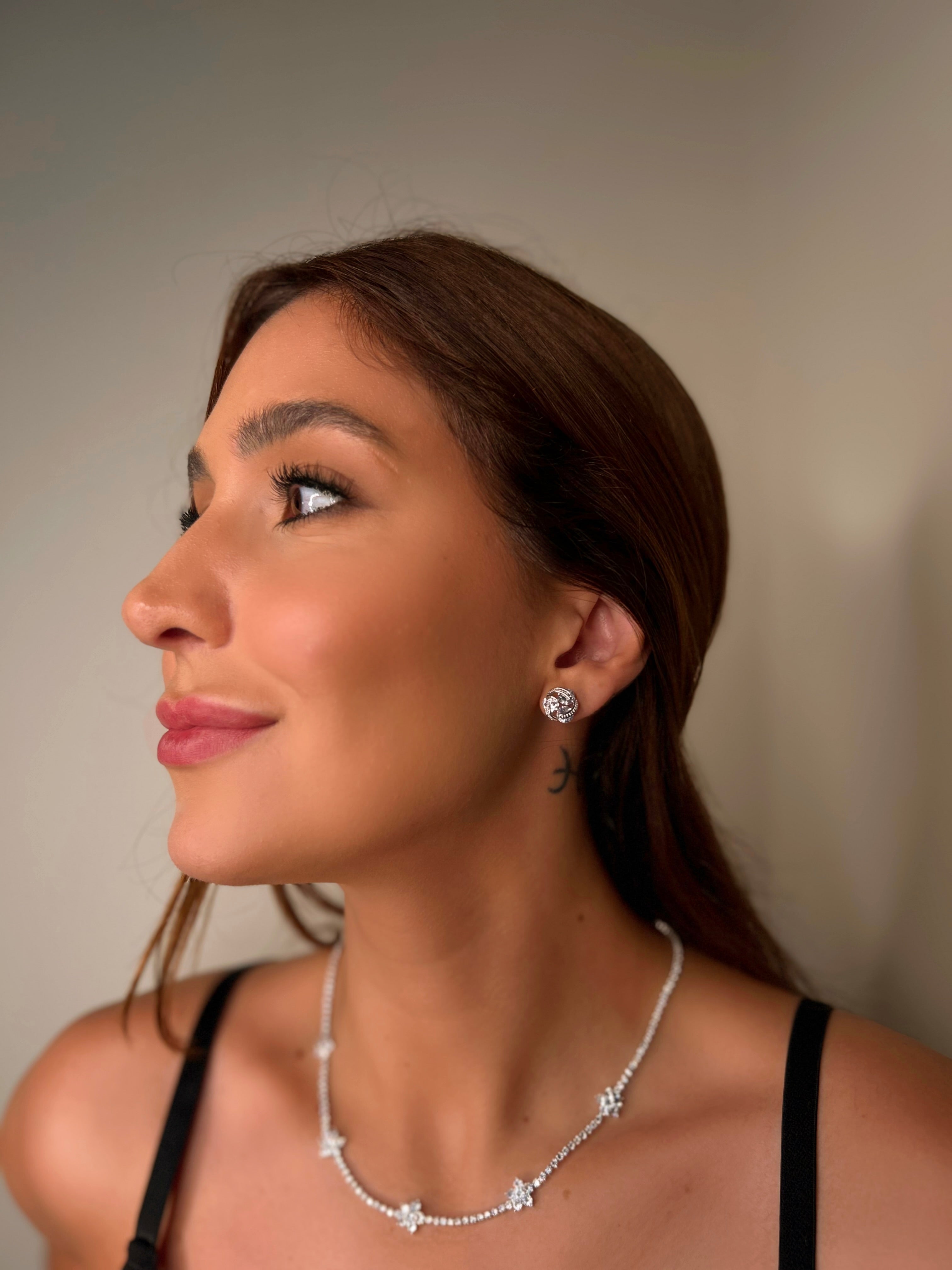 Colar Riviera Flor Banho Ródio