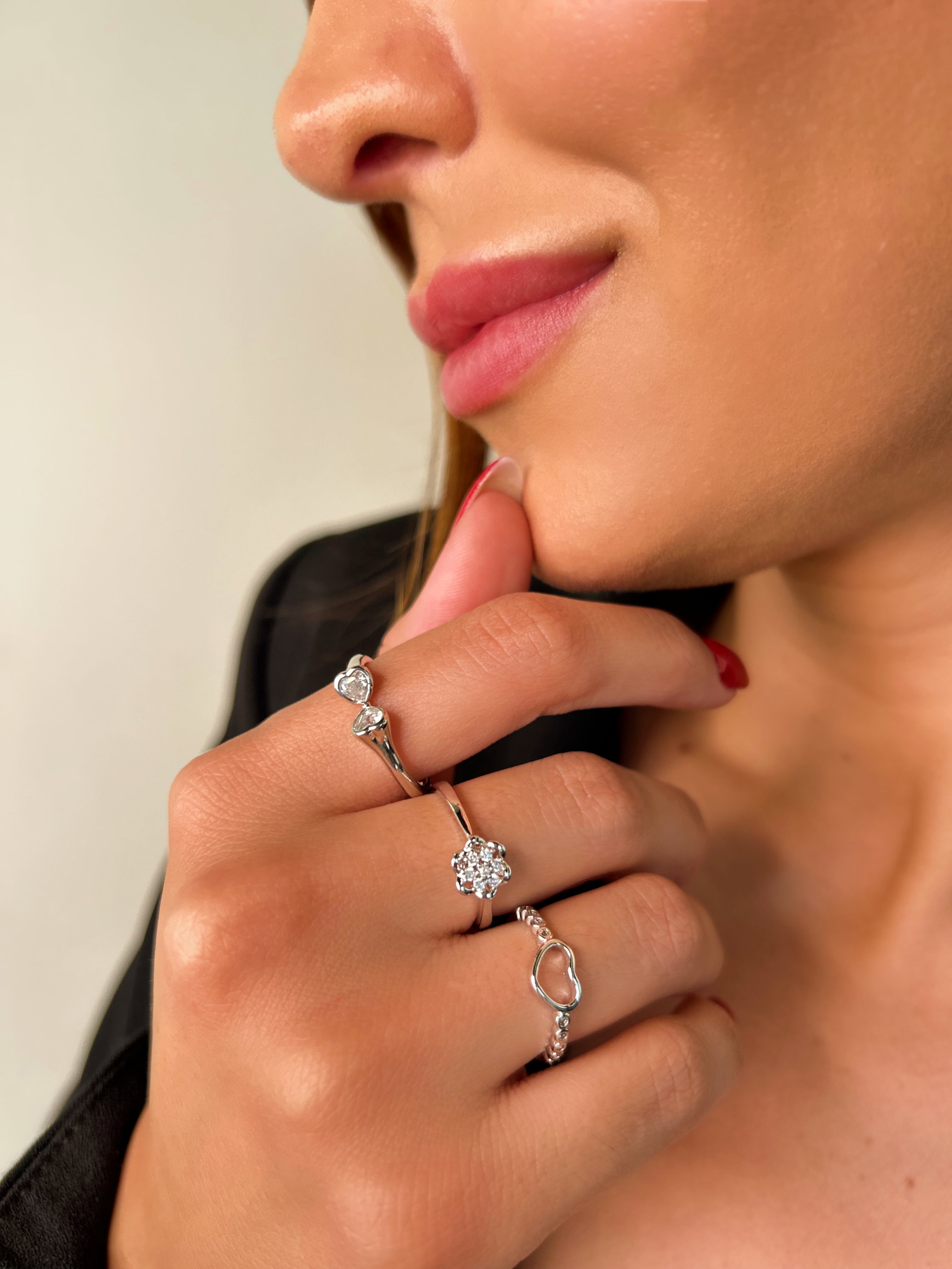 Anel Madri Banho Ródio Premium