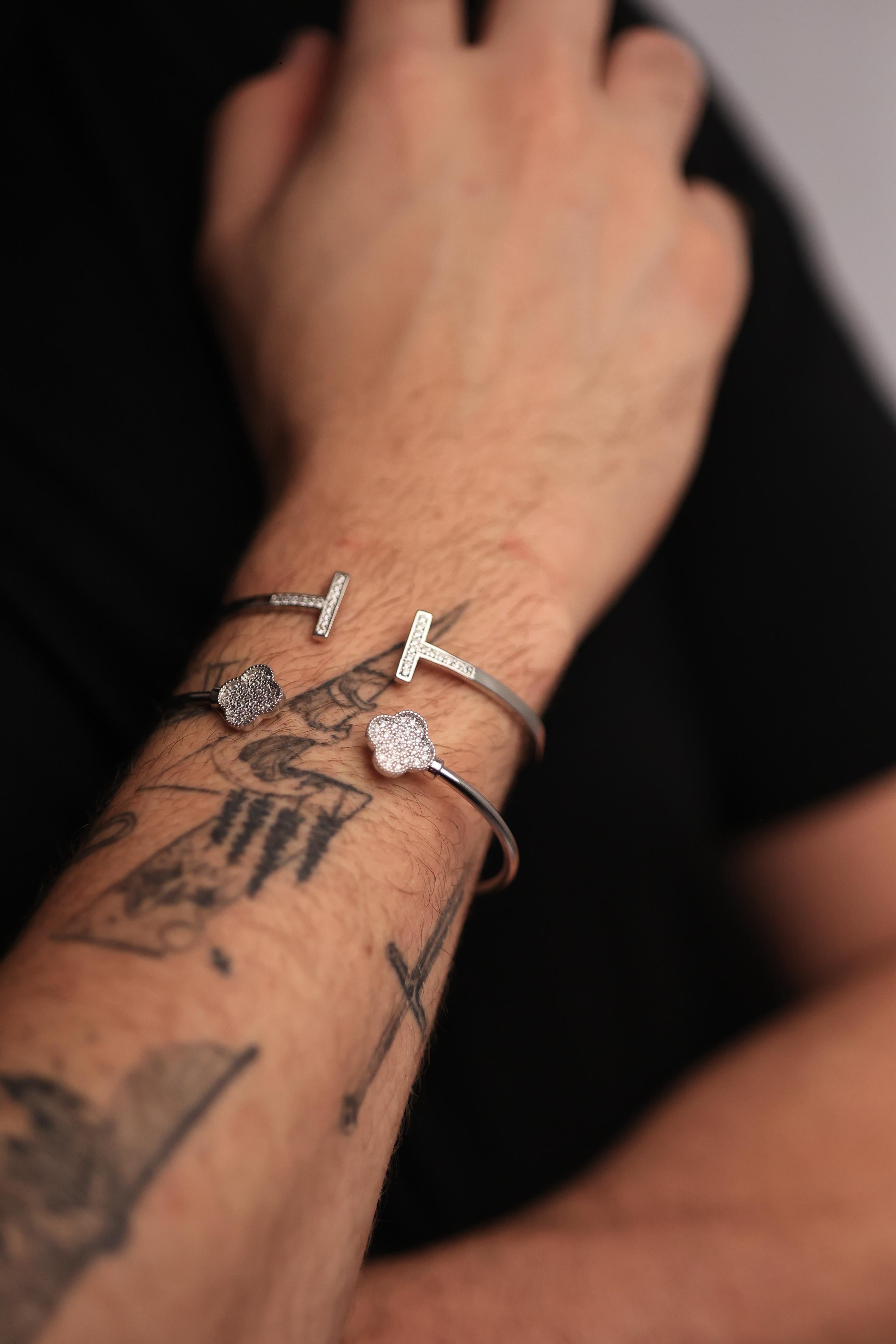 Pulseira Bracelete Inspired Banho Ródio