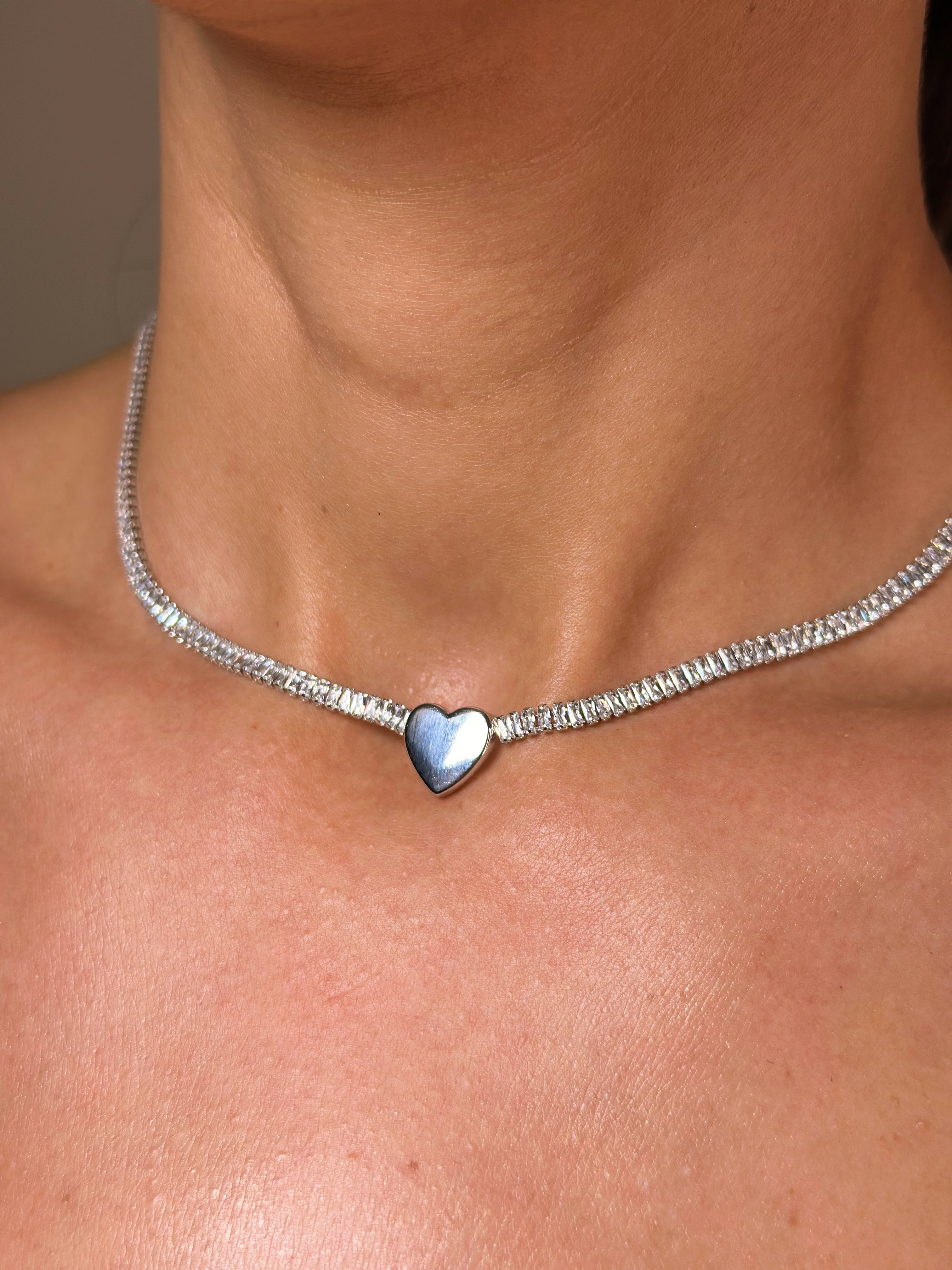 Riviera Coração Baguete Ródio