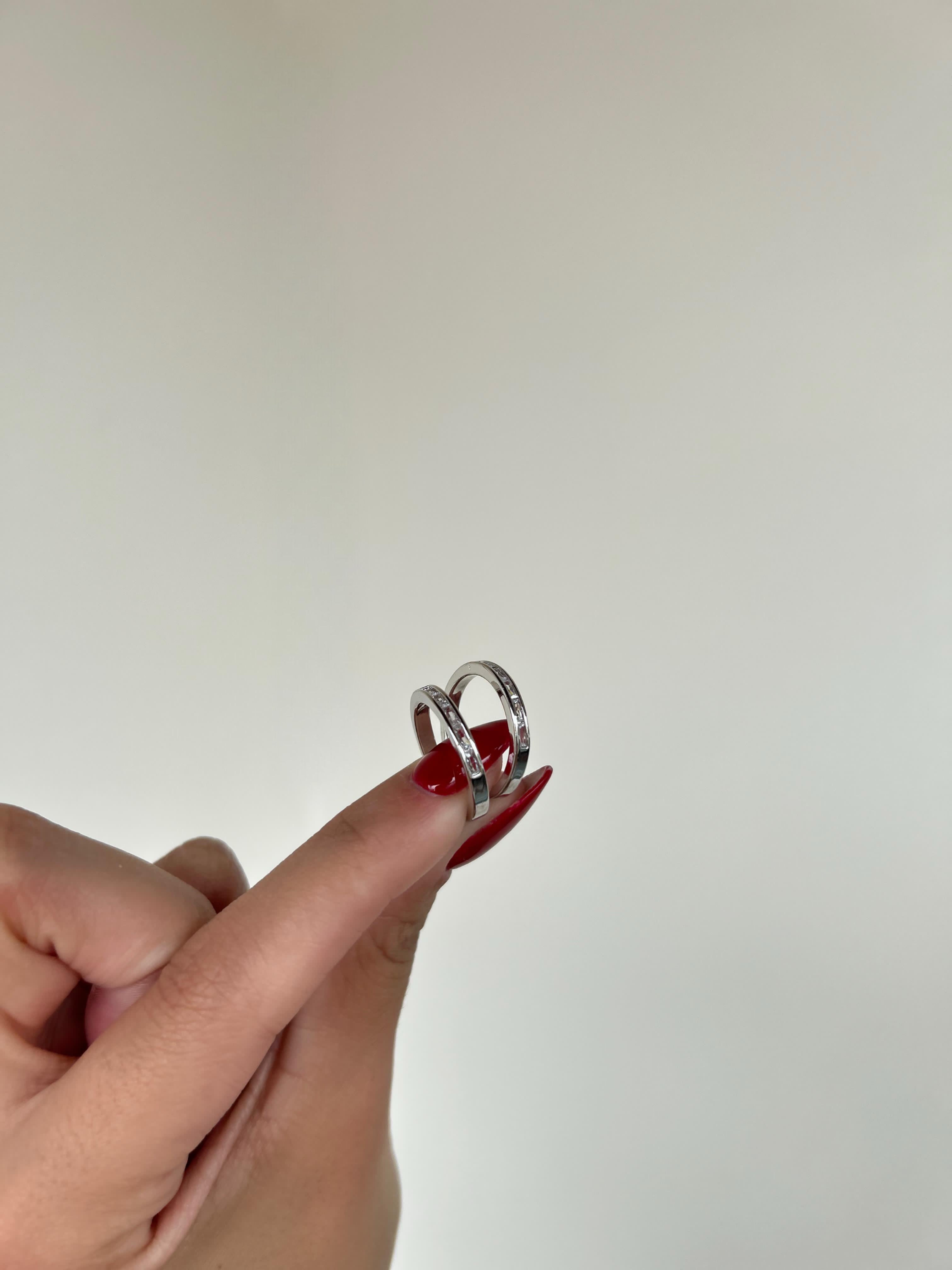 Anel Dubai Banho Ródio Premium