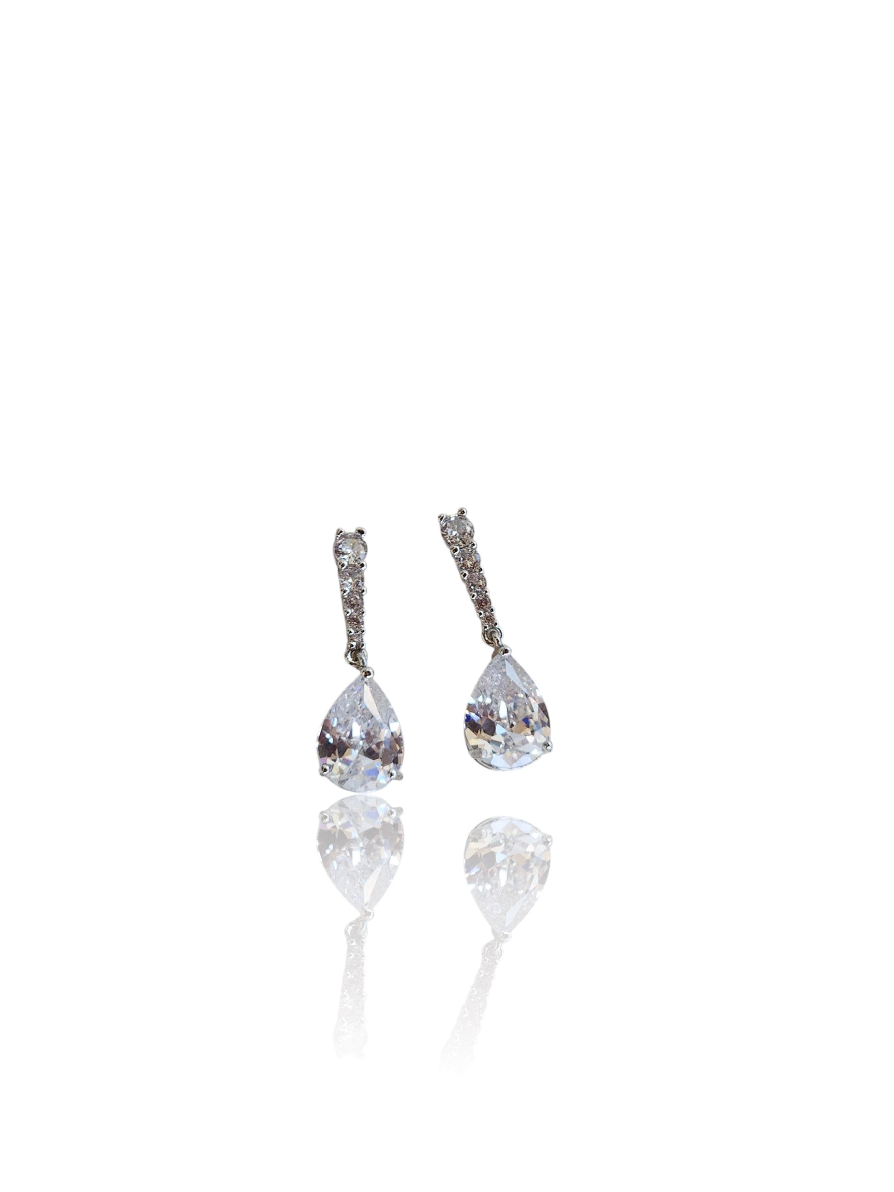 Brinco Pendente Cristal Ródio