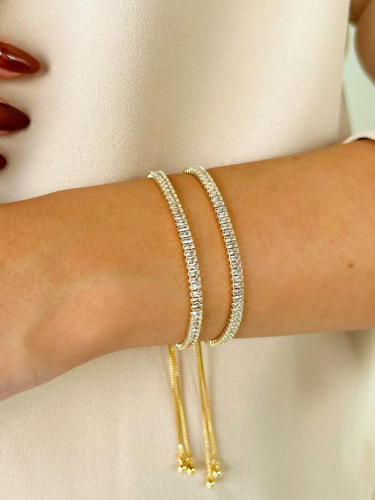 Pulseira Baguete em Banho Ouro