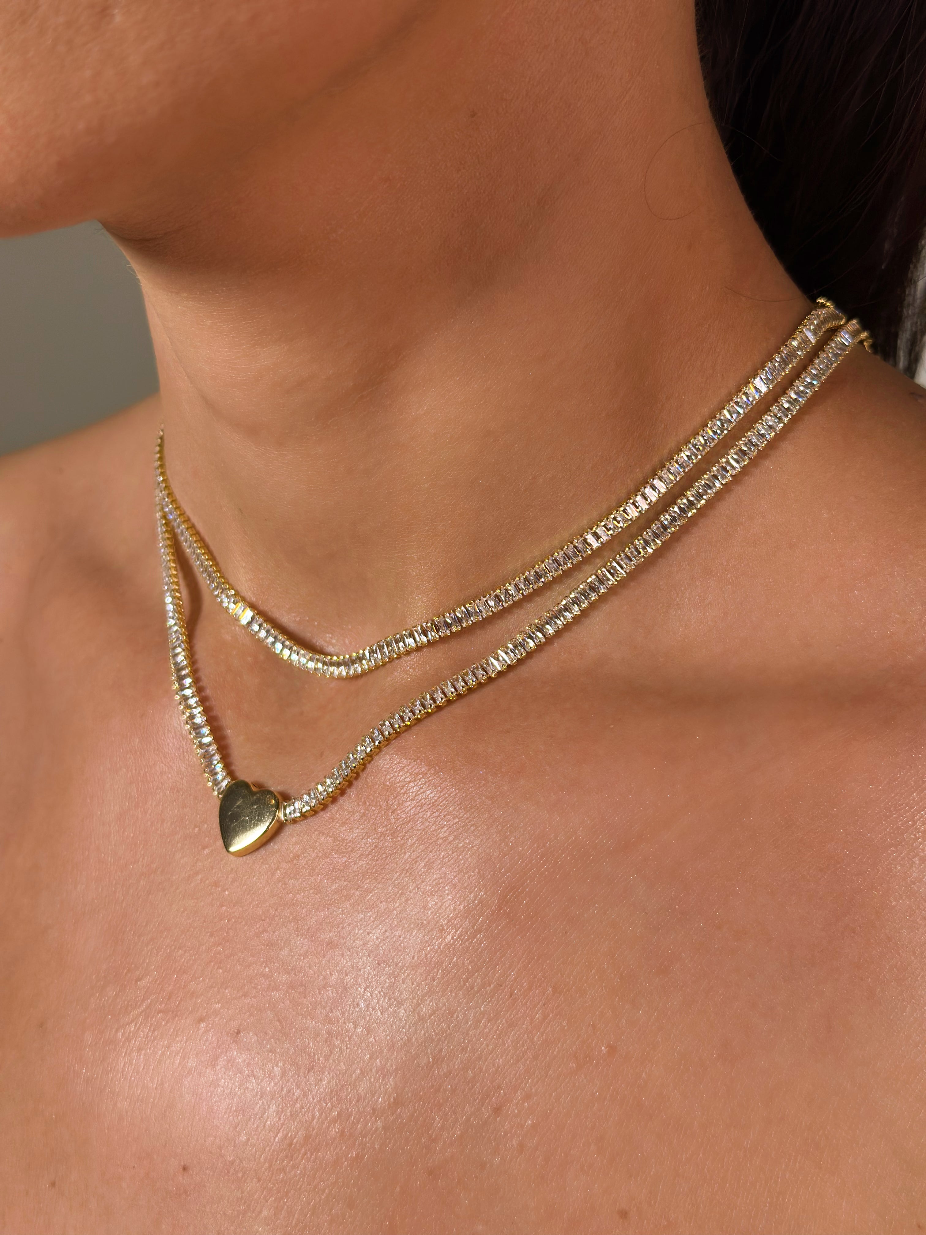 Riviera Coração Baguete Dourada