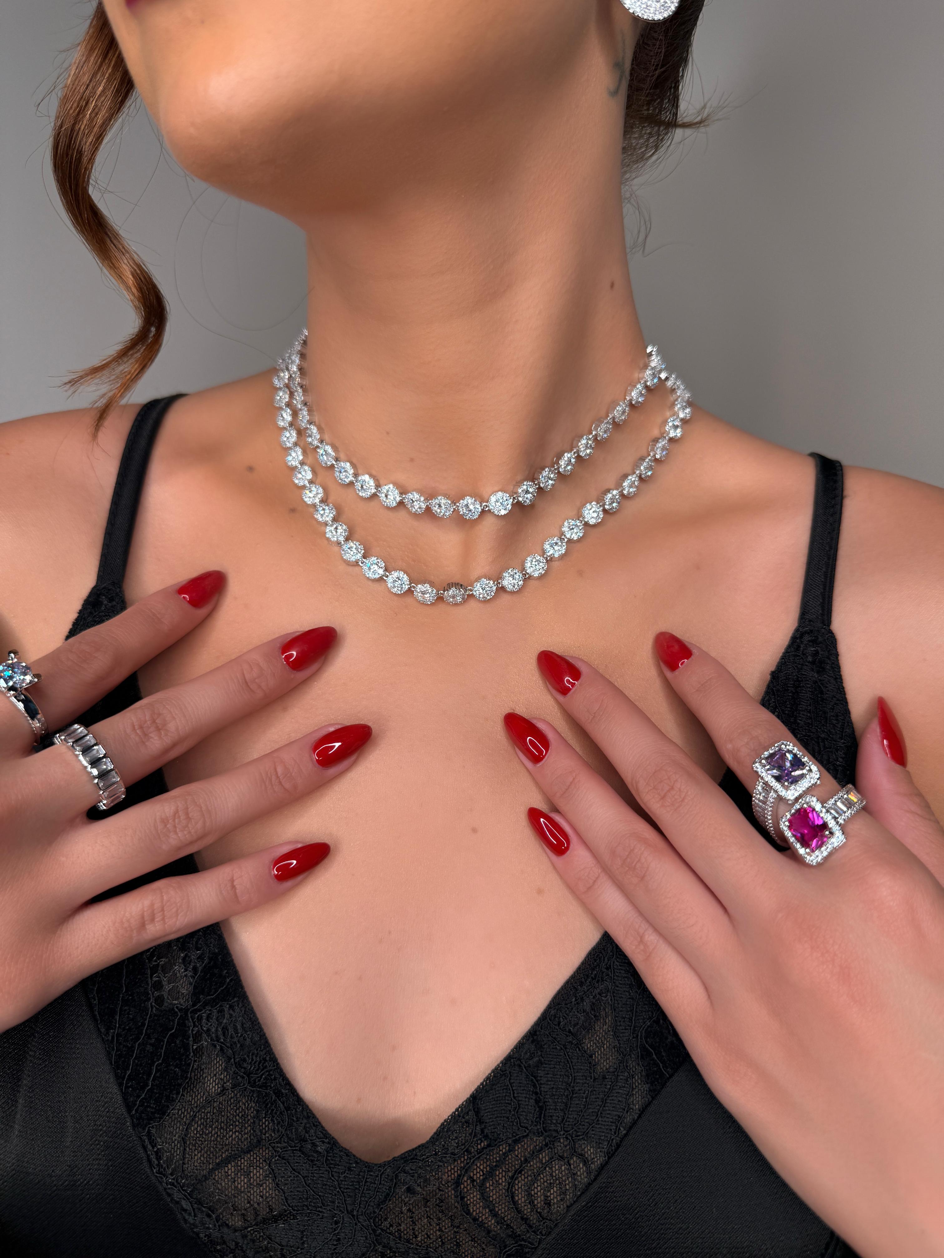 Colar Riviera Micro Zircônias Banho Ródio